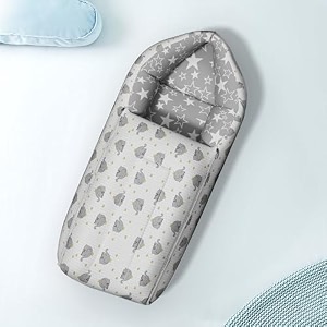 uonibaby by staranddaisy essentials 3 in 1 baby sleeping bag for new bornbaby carrier for new bornsoft and comfortable baby bed for 0-12 monthswashable cotton design grey