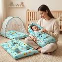 StarAndDaisy Baby Bedding Set for New Born with Sleeping Bag, Mosquito Net & Bedding Set | Baby Sleeping Bag for New Born | Baby Nest.