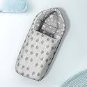 Uonibaby by StarAndDaisy Essentials 3 in 1 Baby Sleeping Bag for New Born/Baby Carrier for New Born/Soft and Comfortable Baby Bed for 0-12 Months/Washable Cotton Design (Grey)