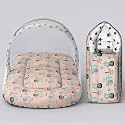 Uonibaby by StarAndDaisy Essentials 3 in 1 Baby Mosquito net, Mosquito net for newbornbaby/Soft and Comfortable Baby Bed for 0-6 Months/Washable Cotton Design -Blue