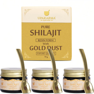 upakarma shilajit gold resin 10g  contains 24k gold  natural strength  stamina booster
