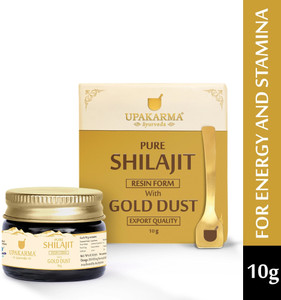 upakarma shilajit gold resin 10g  contains 24k gold  natural strength  stamina booster