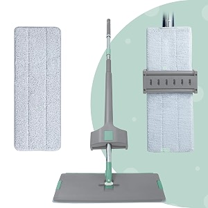 upc micro fiber super absorbent floor cleanerflat mop for floor cleanningstick pocha for floor cleaningmagic mop with super-absorbent microfiber pads - green