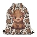 Upetstory Animals Patterned Drawstring Gym Bag for Teens Kids, Cinch Backpack for School Gifts