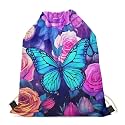 Upetstory Animals Patterned Drawstring Gym Bag for Teens Kids, Cinch Backpack for School Gifts