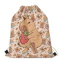 Upetstory Animals Patterned Drawstring Gym Bag for Teens Kids, Cinch Backpack for School Gifts