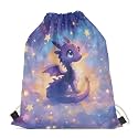 Upetstory Animals Patterned Drawstring Gym Bag for Teens Kids, Cinch Backpack for School Gifts