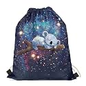 Upetstory Animals Patterned Drawstring Gym Bag for Teens Kids, Cinch Backpack for School Gifts
