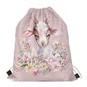 Upetstory Animals Patterned Drawstring Gym Bag for Teens Kids, Cinch Backpack for School Gifts