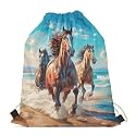 Upetstory Animals Patterned Drawstring Gym Bag for Teens Kids, Cinch Backpack for School Gifts