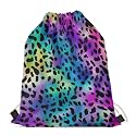 Upetstory Animals Patterned Drawstring Gym Bag for Teens Kids, Cinch Backpack for School Gifts