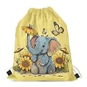 Upetstory Animals Patterned Drawstring Gym Bag for Teens Kids, Cinch Backpack for School Gifts