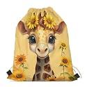 Upetstory Animals Patterned Drawstring Gym Bag for Teens Kids, Cinch Backpack for School Gifts