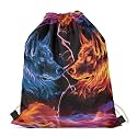 Upetstory Animals Patterned Drawstring Gym Bag for Teens Kids, Cinch Backpack for School Gifts