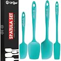 UpGood Silicone Spatula Set 600°F - High Heat Resistant Nonstick, Small and Large Kitchen Spatulas - Flexible BPA Free Professional Grade Cookware - Utensils for Cooking, Baking, Mixing(4 Pcs, Teal)
