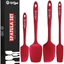 UpGood Silicone Spatula Set 600°F - High Heat Resistant Nonstick, Small and Large Kitchen Spatulas - Flexible BPA Free Professional Grade Cookware - Utensils for Cooking, Baking, Mixing(4 Pcs, Red)