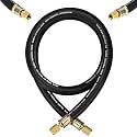 Upgrade 1/2" HVAC Vacuum Hose, 3/8" to 3/8" Fittings, 5 FT, Black