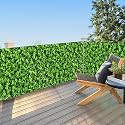 UPGRADE 4'x21'Customized PVC Printed Balcony Privacy Screen Fence, 450 GSM Outdoor Fence Cover with Zip Ties, Green Leaves Decorative Panel for Courtyards, Pools, and Balconies