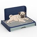 Upgrade Dog Potty Tray with High Wall,23.62"X18.5"Pee Pad Holder,Litter Box for Pet,Mesh Training Holder for Puppy and Small Size Dog,Housebreaking Supplies, Pet Products (Blue)