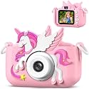 Upgrade Kids Camera for Boys Girls, Toddler Digital Selfie Camera with Cute Protective Cover and SD Card, Christmas Birthday Gifts Toys for 3 4 5 6 7 8 9 10 11 12 Years Old Little Girls and Boys