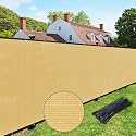UPGRADE Privacy Fence Screen 6'x36' Sand Outdoor 90% Visibility Blockage 170 GSM Mesh Shade Cover Panels for Backyard,Balcony,Home Decoration with Zip Ties,Customized Avaliable