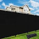 UPGRADE Privacy Fence Screen 90% Visual Blockage 6'x21' Black Outdoor 170 GSM Mesh Panels for Deck,Balcony,Backyard,Patio with Zip Ties,Customized，A495