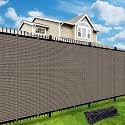 UPGRADE Privacy Fence Screen 90% Visual Blockage 5'x60' Brown Outdoor 170 GSM Mesh Panels for Deck,Balcony,Backyard,Patio with Zip Ties,Customized，A495
