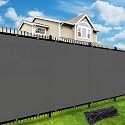 UPGRADE Privacy Fence Screen 90% Visual Blockage 5'x68' Dark Grey Outdoor 170 GSM Mesh Panels for Deck,Balcony,Backyard,Patio with Zip Ties,Customized，A495