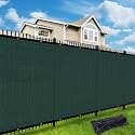 UPGRADE Privacy Fence Screen 90% Visual Blockage 5'x62' Dark Green Outdoor 170 GSM Mesh Panels for Deck,Balcony,Backyard,Patio with Zip Ties,Customized，A495
