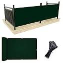 UPGRADE Privacy Screen 3' x 16' Fence Commercial Shade Cover with Brass Grommets Heavy Duty Perfect for Outdoor Back Yard, Dark Green, Customizable