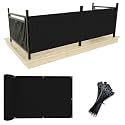 UPGRADE Privacy Screen 3' x 16' Fence Commercial Shade Cover with Brass Grommets Heavy Duty Perfect for Outdoor Back Yard, Black, Customizable