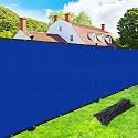 UPGRADE Privacy Screen 4' x 50' Fence Commercial Shade Cover with Brass Grommets Heavy Duty Perfect for Outdoor Back Yard, Blue, Customizable