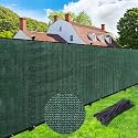 UPGRADE Privacy Screen 6' x 25' Fence Commercial Shade Cover with Brass Grommets Heavy Duty Perfect for Outdoor Back Yard, Dark Green, Customizable