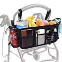 Upgrade SKLK-SEL Walker Basket Walker Bag with Cup Holder, Foldable Walker Storage Bag Rollator Accessories Bag with Big Capacity for Seniors Walker and Rollator Walker. Suitable for Most Walkers