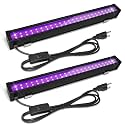 Upgraded 2 Pack 24W LED Black Light Bar, Black Lights Party Supplies for Halloween Glow Fluorescent Party Bedroom Game Room Body Paint Stage Lighting