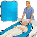 Upgraded 3-Layer Positioning Bed Pad with Handles, Transfer &amp; Slide Sheet for Elderly Care, Waterproof Washable Draw Sheet for Turning, Lifting &amp; Repositioning (48" x 40", Aqua)