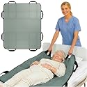 Upgraded 3-Layer Positioning Bed Pad with Handles, Transfer &amp; Slide Sheet for Elderly Care, Waterproof Washable Draw Sheet for Turning, Lifting &amp; Repositioning (48" x 40", Sage)