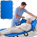 Upgraded 3-Layer Positioning Bed Pad with Handles, Transfer &amp; Slide Sheet for Elderly Care, Waterproof Washable Draw Sheet for Turning, Lifting &amp; Repositioning (60" x 40", Blue)