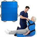 Upgraded 3-Layer Positioning Bed Pad with Handles, Transfer &amp; Slide Sheet for Elderly Care, Waterproof Washable Draw Sheet for Turning, Lifting &amp; Repositioning (36" x 28", Blue)