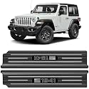 Upgraded American US Flag Door Sill Guards for Jeep Wrangler JL JLU 2018-2025 2026 & Gladiator JT 2020-2026 Accessories Stainless Steel Front Door Entry Guard (US Flag Brushed Black 2-Door)