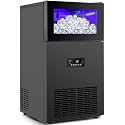 Upgraded Commercial Ice Maker 130LBS/24H with 35LBS Storage Bin, 15" Wide Frosted Black Undercounter/Freestanding Ice Maker Machine for Home Bar Outdoor, 45PCS Ice Cubes Ice Machine, Self Cleaning