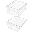 UPGRADED DA97-08693B Refrigerator Crisper Drawer Upper & DA97-08692B Fridge Crisper Bin Bottom Compatible with Samsung Refrigerator Drawers RS25J500DSR RS25H5000SR RS25J500DSG RS261MDRS Crisper Drawer