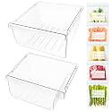 UPGRADED DA97-08693B Refrigerator Crisper Drawer Upper & DA97-08692B Fridge Crisper Bin Bottom Compatible with Samsung Fridge Drawers RS25J500DSR RS25J500DSG RS25J500DSR RS25J500DSG Crisper Drawer