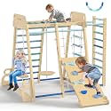 BlueWood Upgraded Indoor Jungle Gym 9-in-1 Playground Kids Climbing Toys
