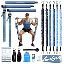 Upgraded Pilates Bar Kit with Resistance Bands Natural Latex for Women &amp; Men, Heavy-Duty Stainless Steel Multifunctional Yoga Pilates Stick for Home Gym Exercise Fitness Equipment Full-Body Workouts