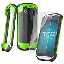 Upgraded Protective Case for Zebra TC51 TC52 TC56 TC57 TC510K Rugged Boot Case Cover for Zebra Scanner TC52x TC57x TC52ax with Hand Strap &amp; Tempered Glass (Green)