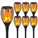Upgraded Solar Torch Lights with Flickering Flame, Larger Size Solar Lights