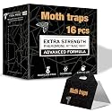 Upgraded Sticky Clothes & Pantry Moth Traps with Pheromone Lure, 16 Pack