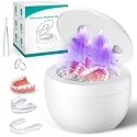 Upgraded Ultrasonic Retainer Cleaner, 45kHz Ultrasonic Dentures Cleaner for Night Guards, Braces, Aligner, Toothbrush, Jewelry and More, 4 Modes Cleaning Pod 200ML