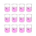 Upgrated 10ml Beaker set, 12pcs of beaker shot glasses, Low Form Glass Beakers set, 3.3 Boro with Printed Graduation, LVA036